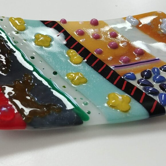 Handmade Fused Glass Patchwork Dish - Picture 3 of 6